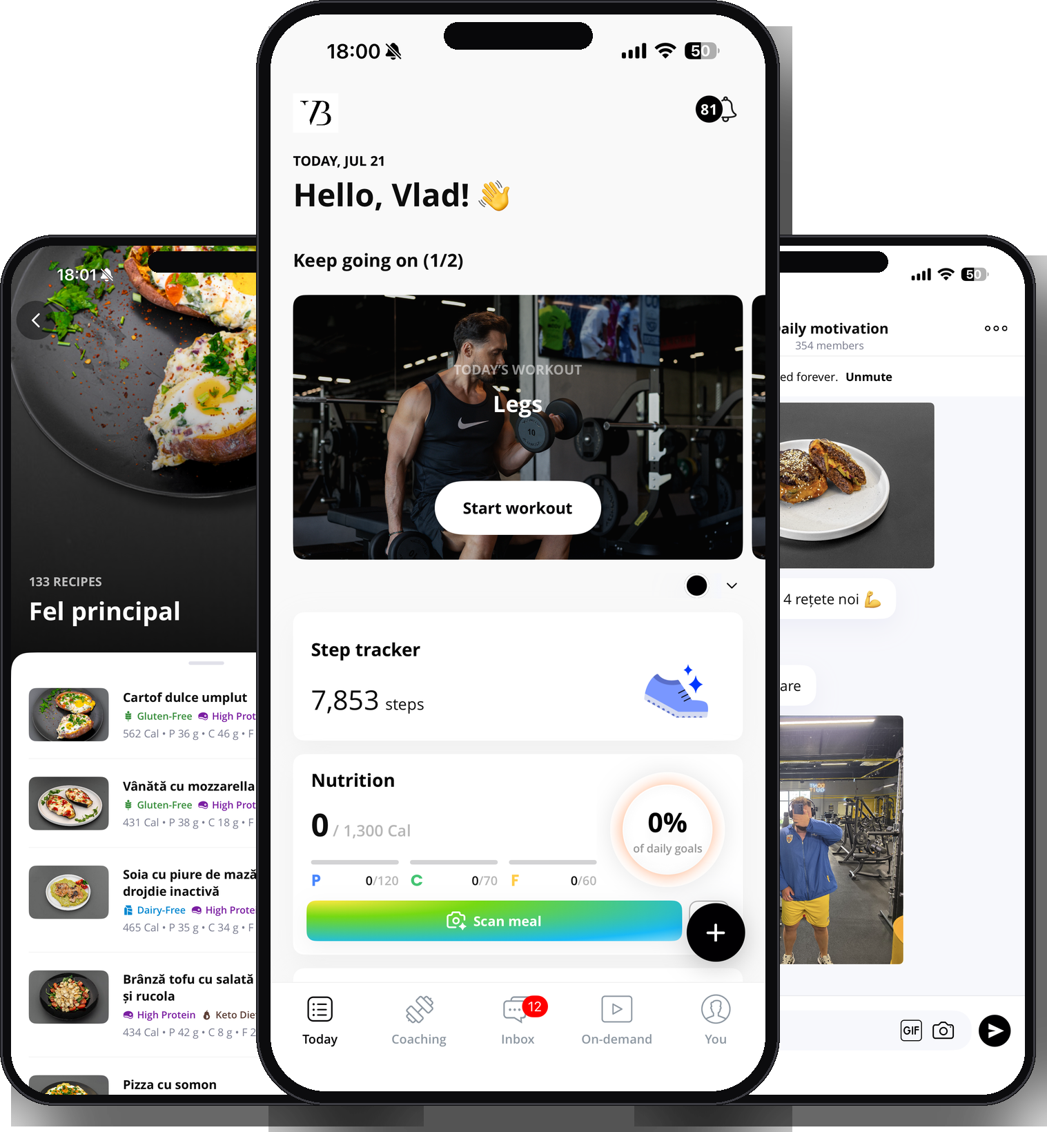 Aplicația VB Fit & Health — antrenamente, rețete și comunitate